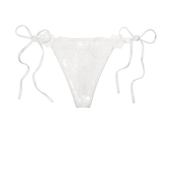 Victoria’s Secret bling sequin bling white bridal floral string thong panty - Picture 3 of 3